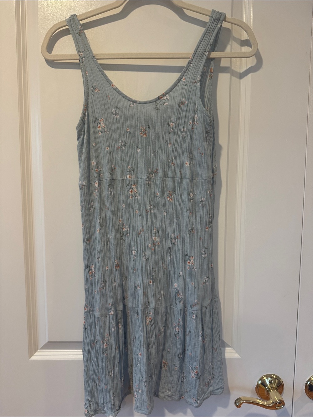 Pink Rose Light Blue Floral Midi Dress